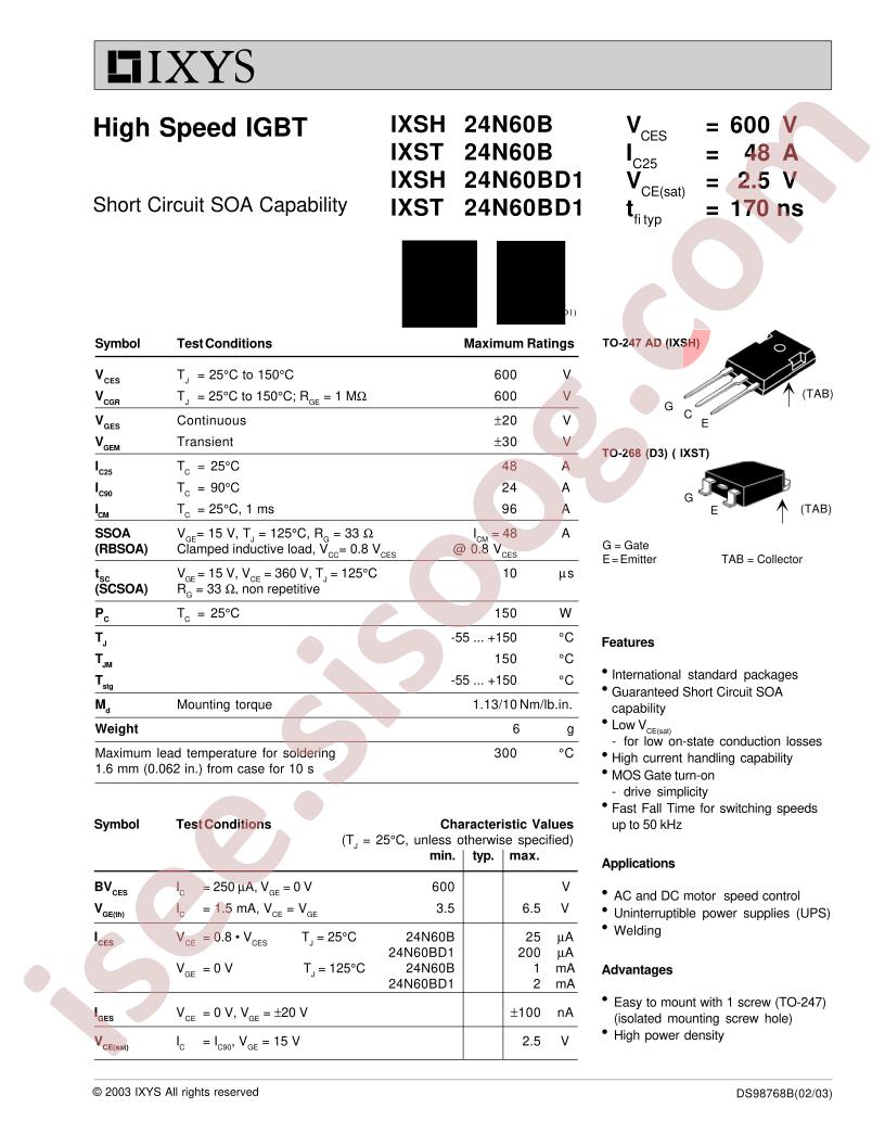 IXS(H,T)24N60B(D1)
