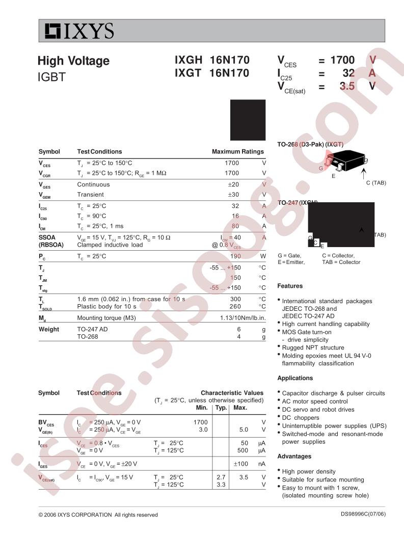 IXG(H,T)16N170