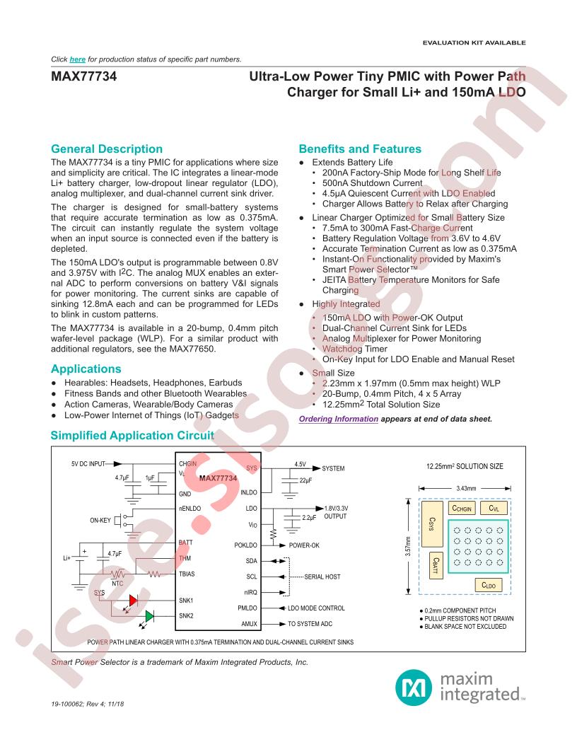 MAX77734 Datasheet