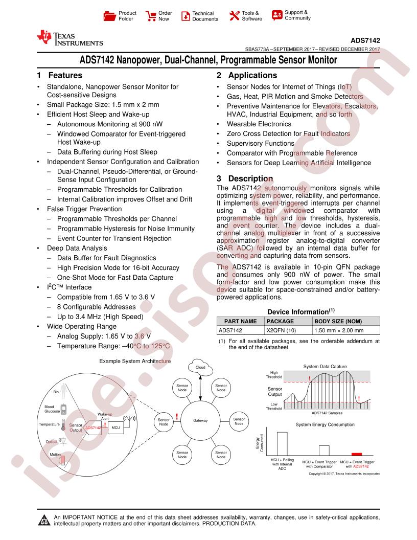 ADS7142 Datasheet
