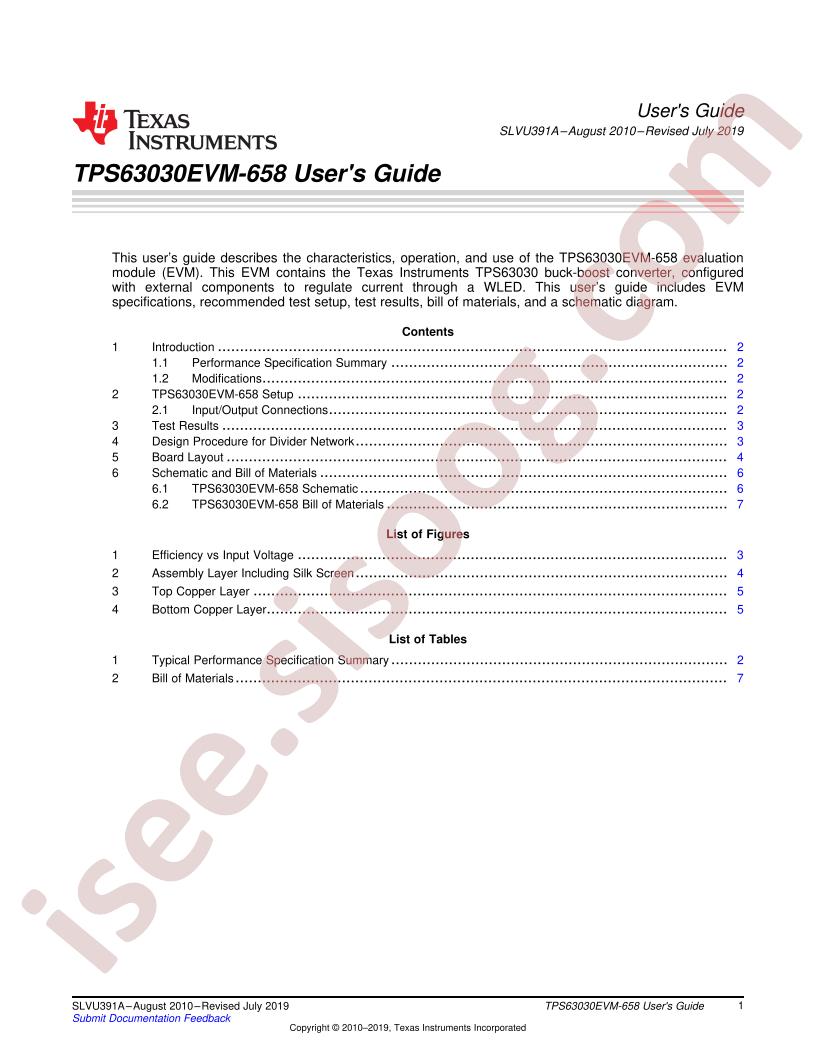 TPS63030EVM-658 User Guide