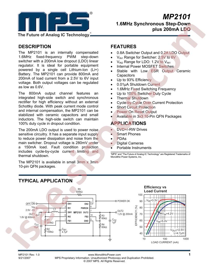 MP2101 Datasheet