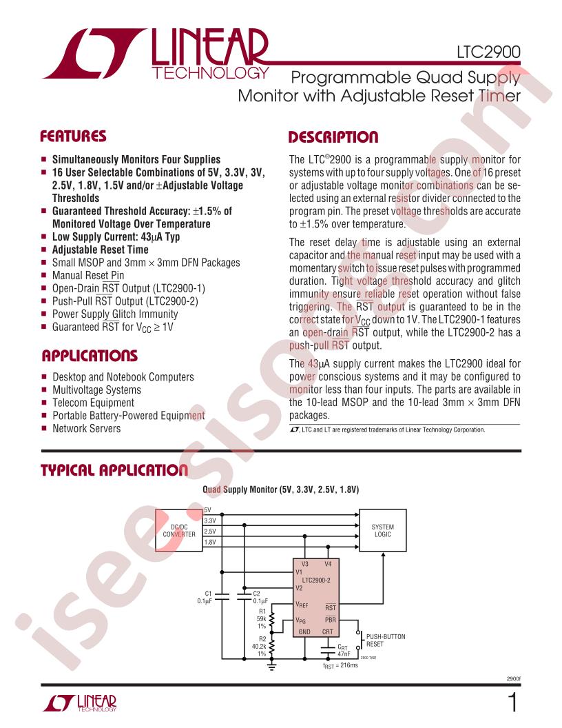 LTC2900 Datasheet