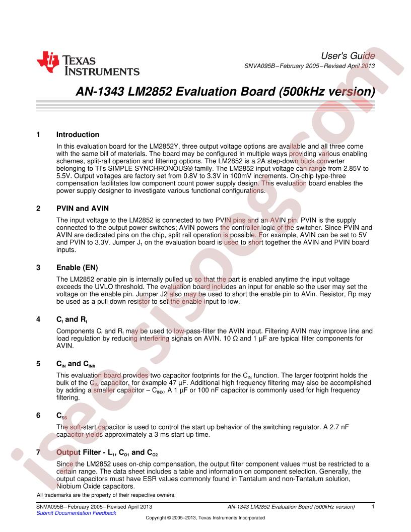 LM2852 Eval Brd Guide