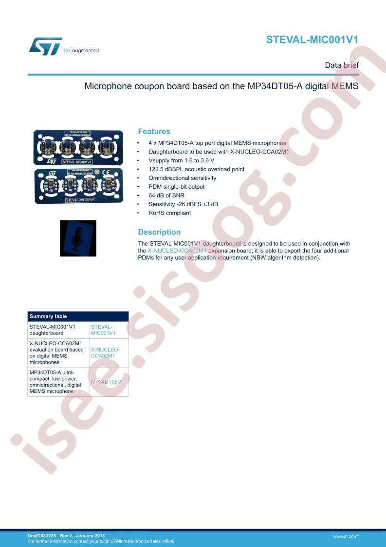 STEVAL-MIC001V1 Brief