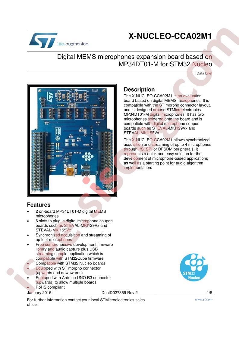 X-NUCLEO-CCA02M1 Data Brief