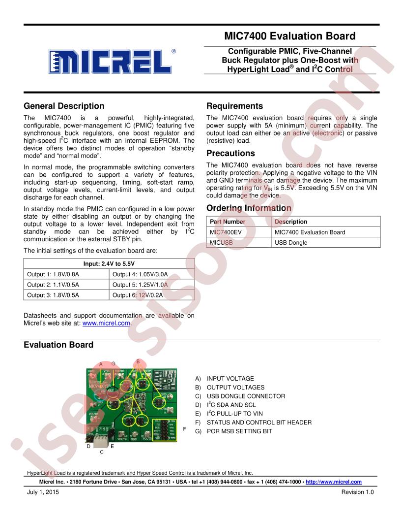 MIC7400 Evaluation Board~
