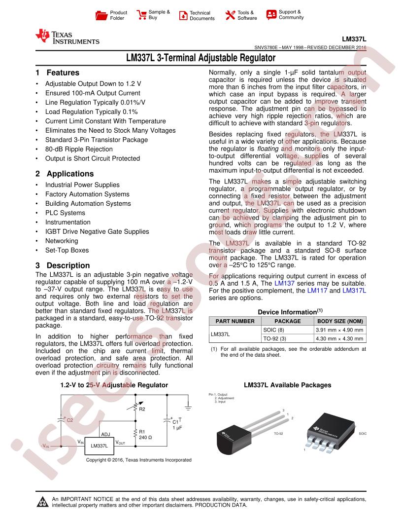 LM337L Datasheet