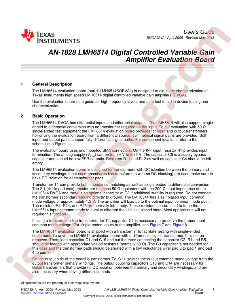 LMH6514 Eval Brd Guide