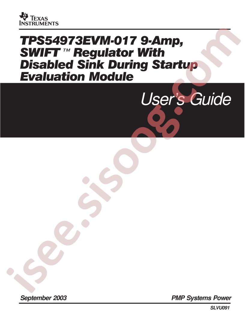 TPS54973EVM-017 User Guide