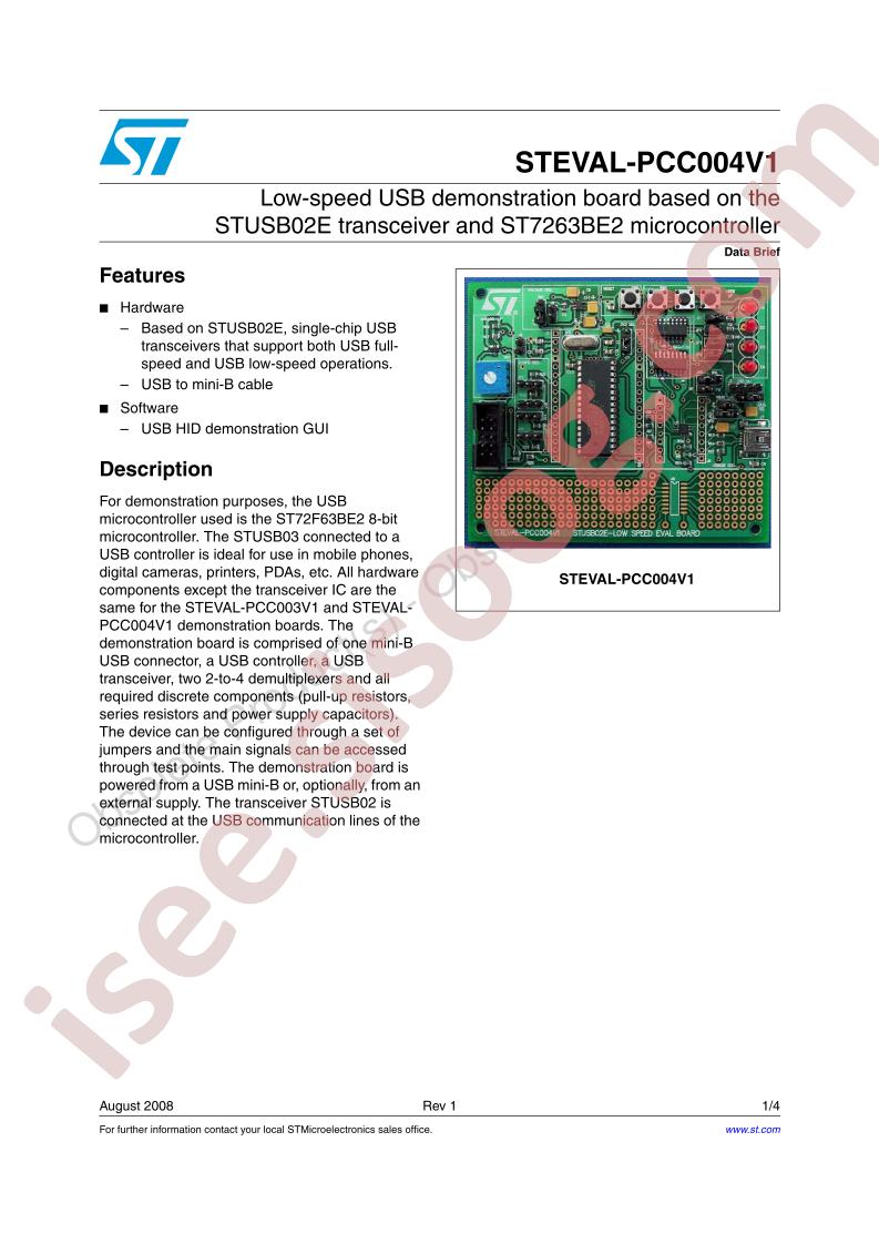 STEVAL-PCC004V1 Data Brief
