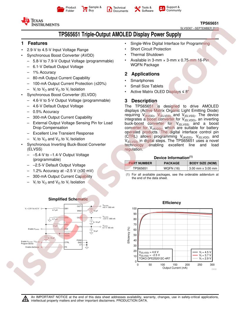 TPS65651 Datasheet