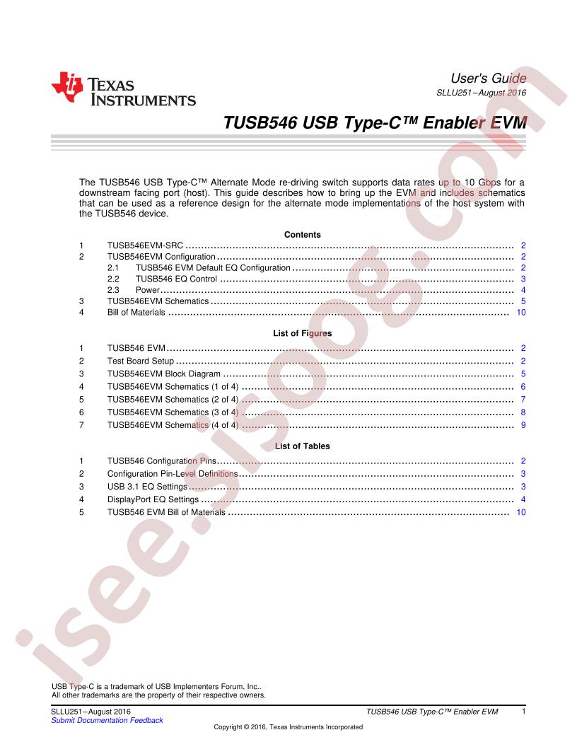 TUSB546EVM User Guide