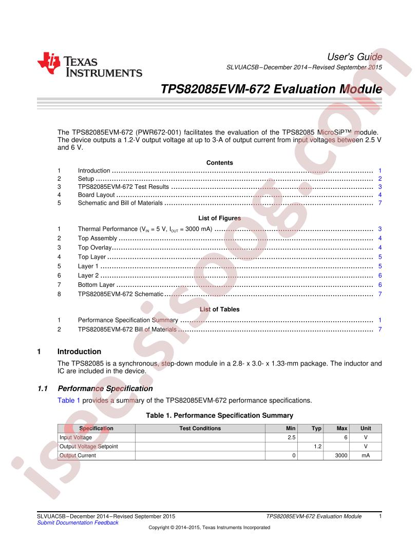 TPS82085EVM-672 User Guide