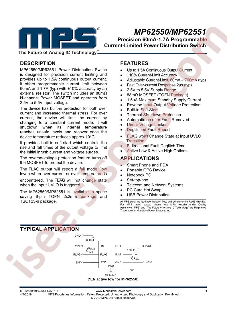 MP62550, MP62551 Datasheet