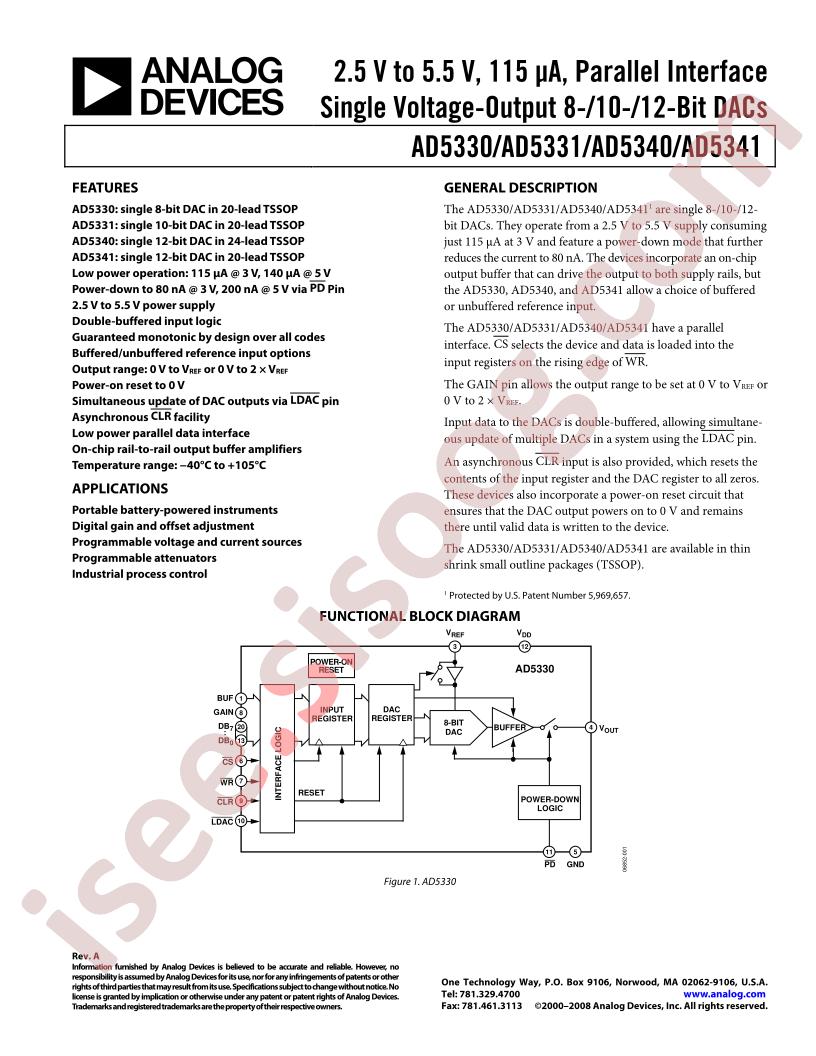 AD5330,31,40,41 Datasheet