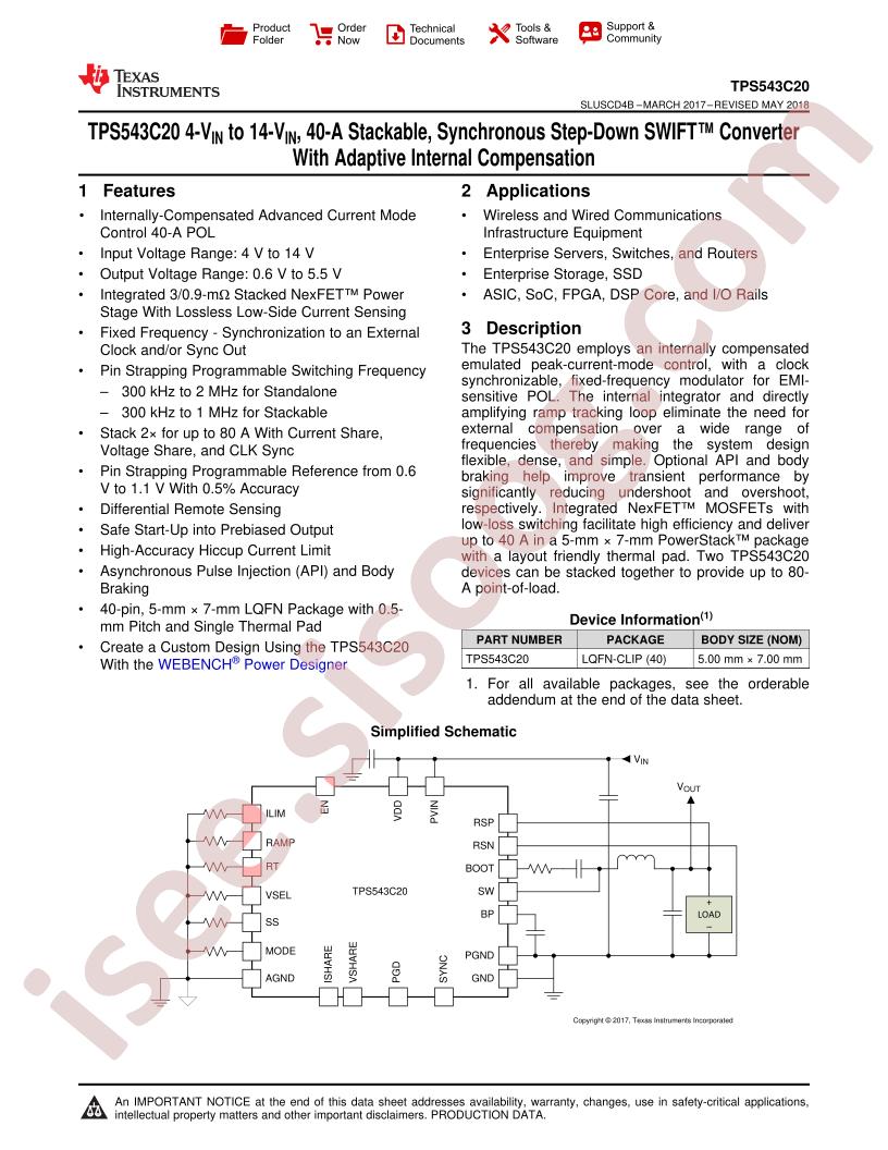 TPS543C20 Datasheet