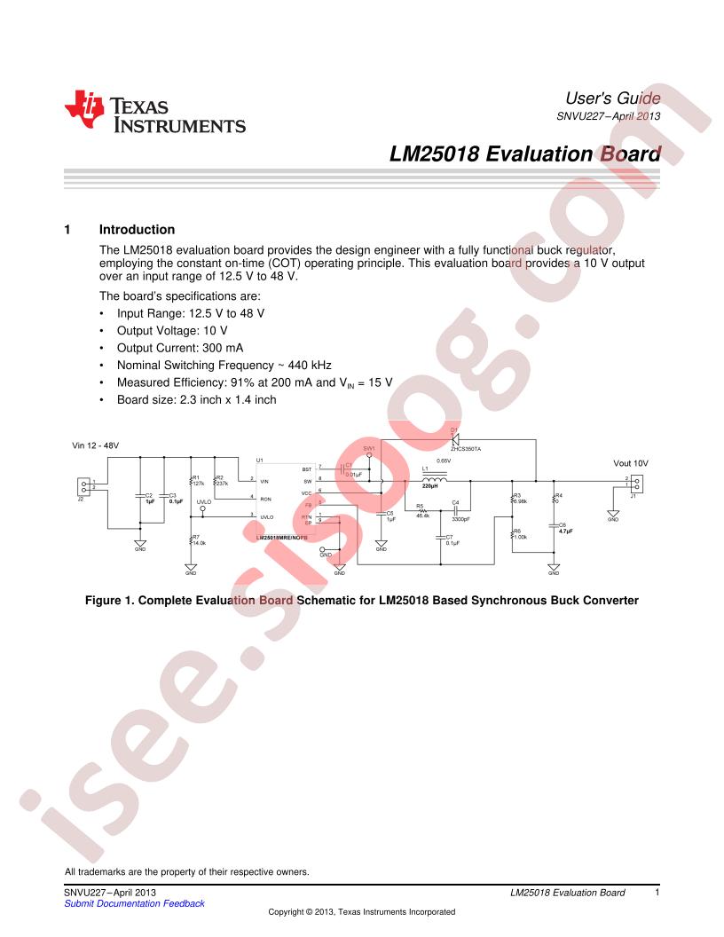 LM25018 Eval Board