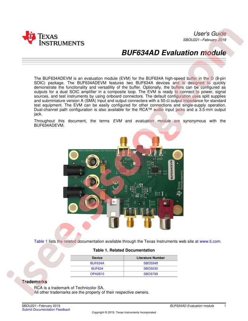 BUF634ADEVM User Guide