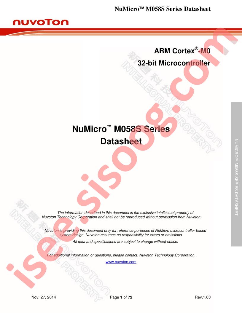 M058S Series Datasheet