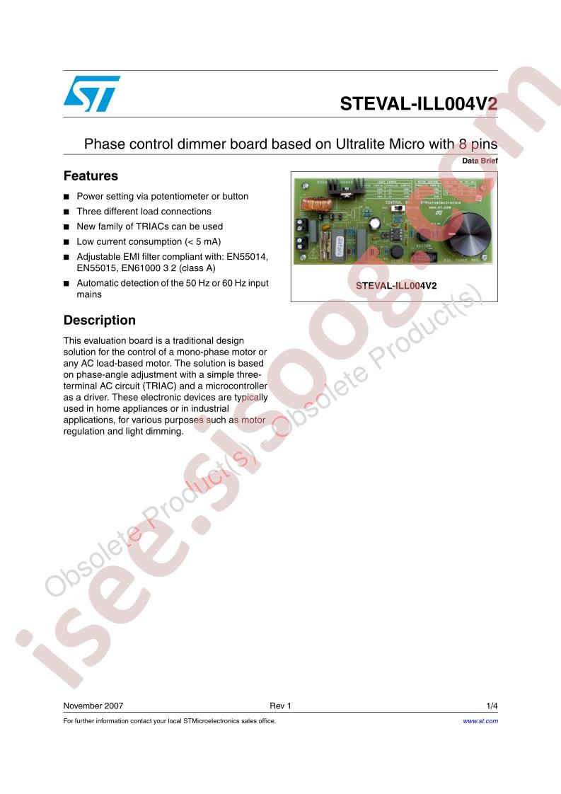 STEVAL-ILL004V2 Data Brief