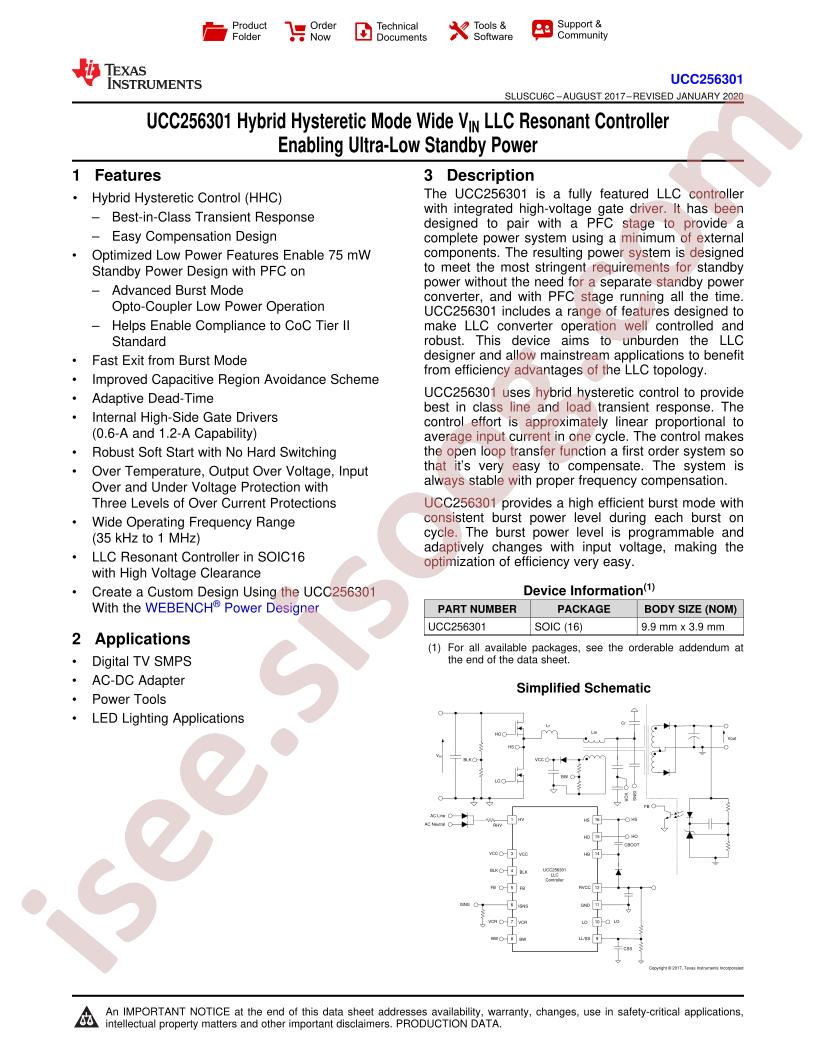 UCC25630-1 Datasheet