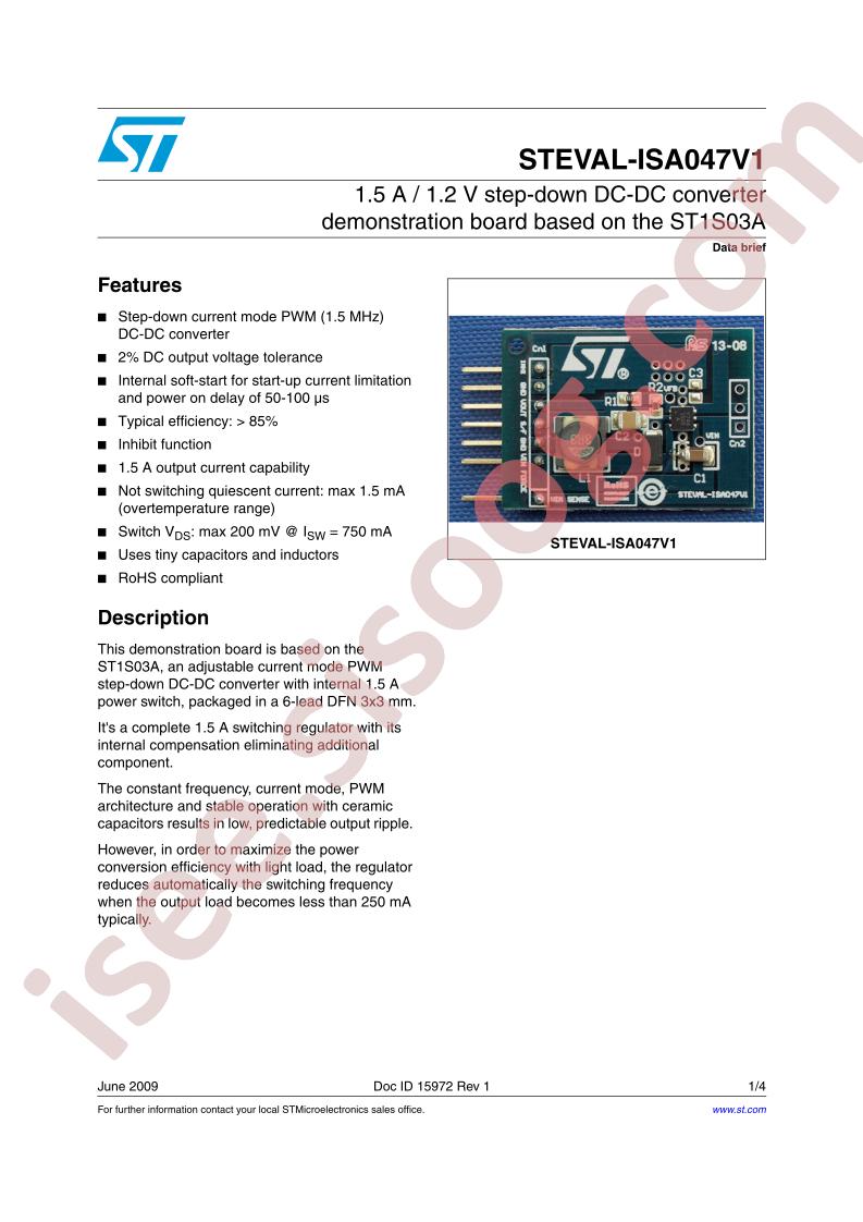 STEVAL-ISA047V1 Data Brief