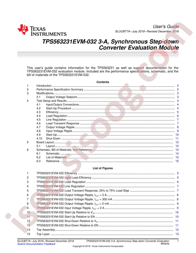 TPS563231EVM-032 3-A User Guide