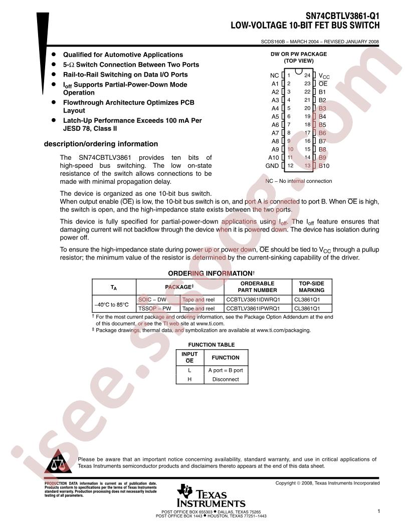 SN74CBTLV3861-Q1