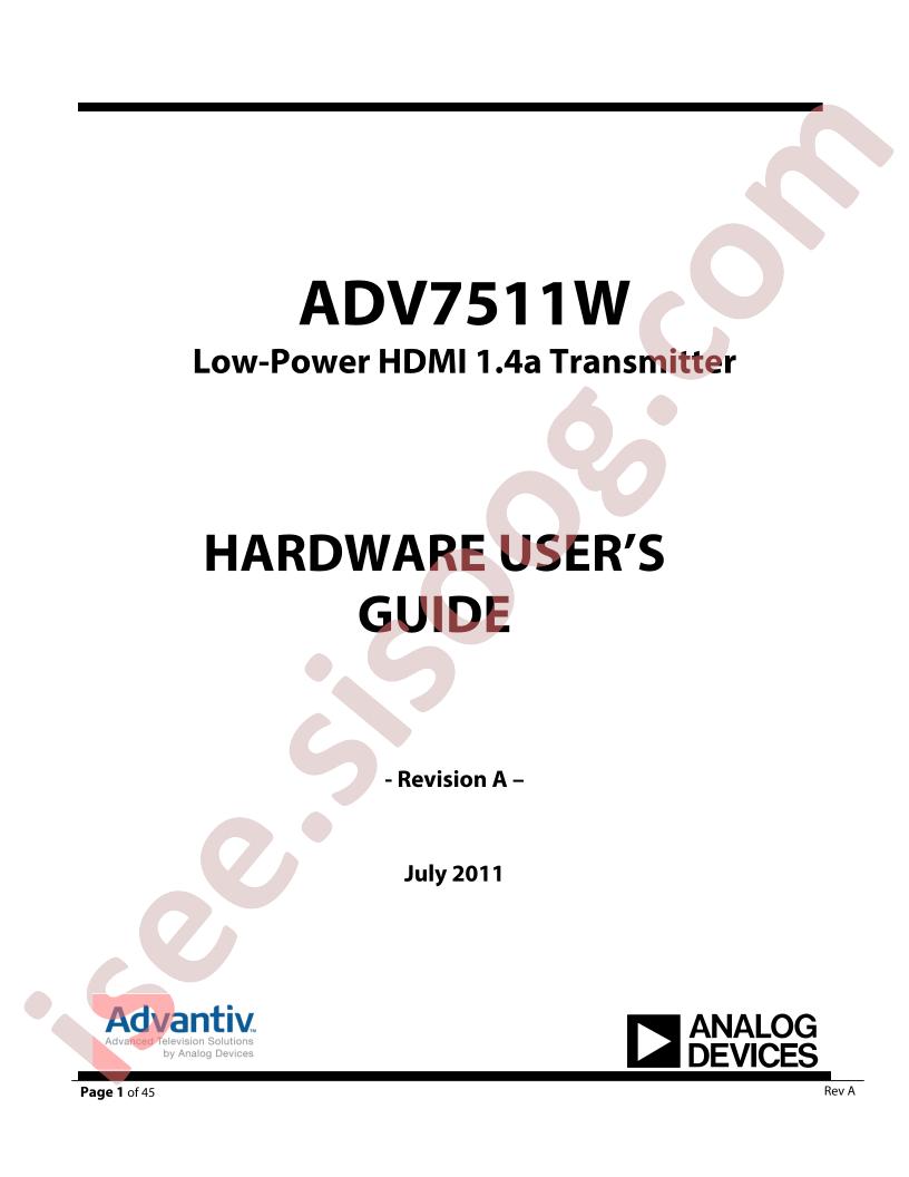 ADV7511W Hardware Guide
