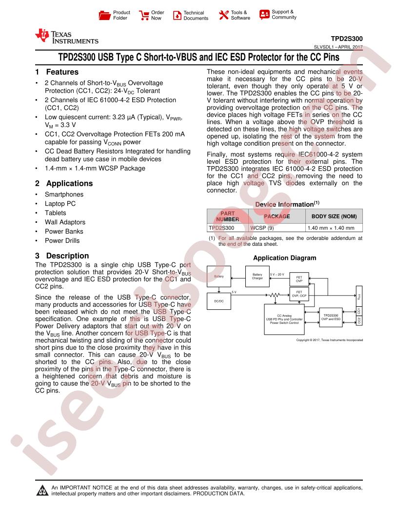 TPD2S300 Datasheet