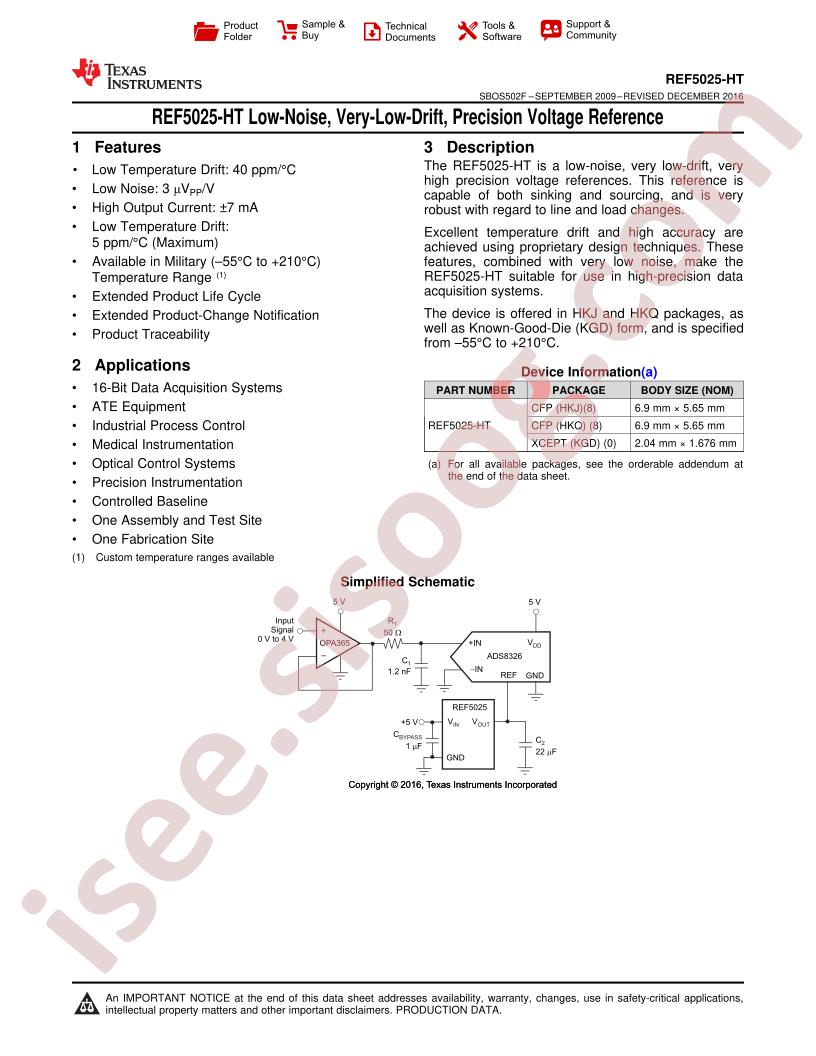 Datasheet REF5025SKGD1 | دیتاشیت REF5025SKGD1 | موتور جستجوی ISEE
