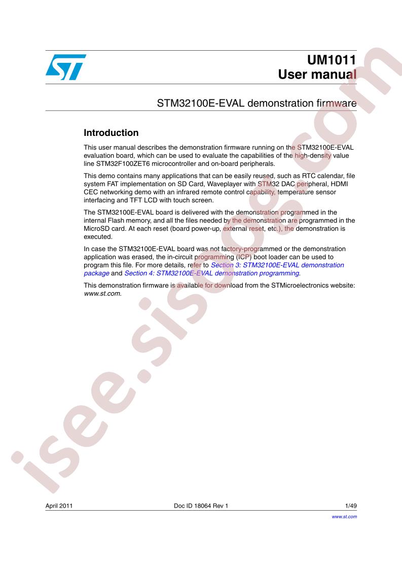 STM32100E-EVAL Demo Firmware