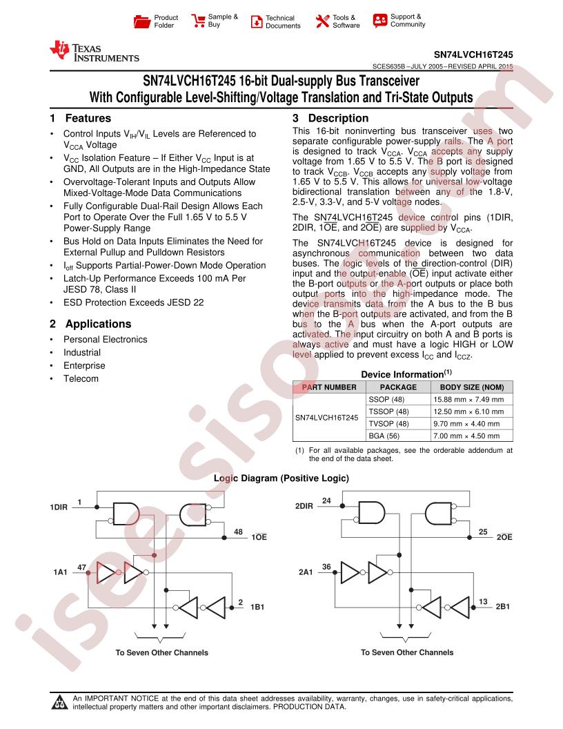 SN74LVCH16T245