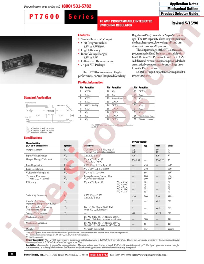 PT7600 Series