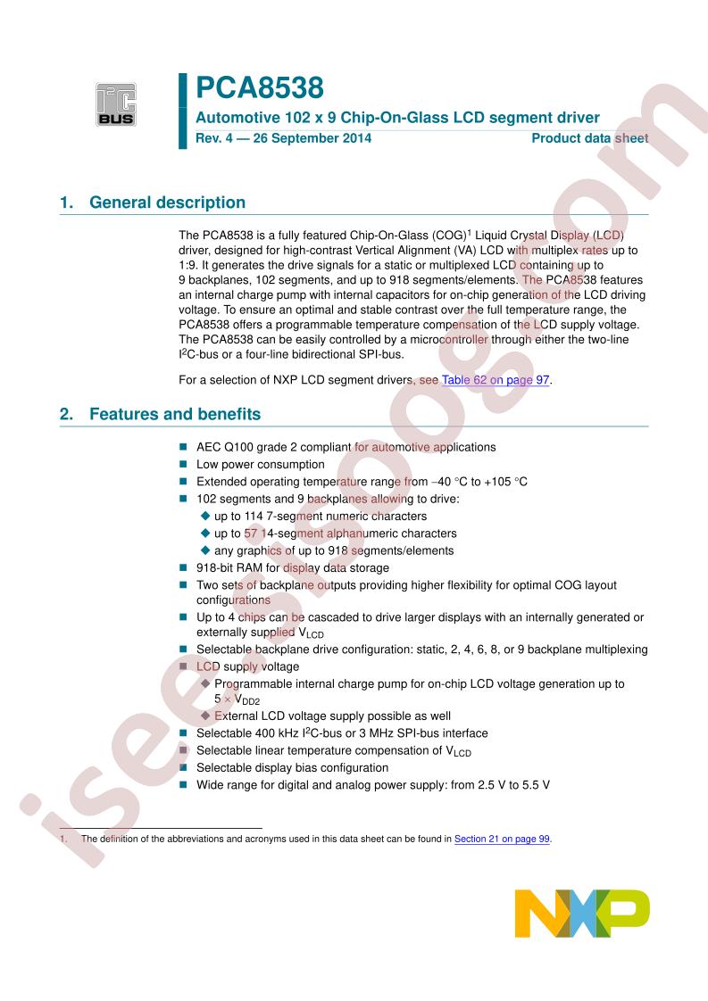 PCA8538 Datasheet