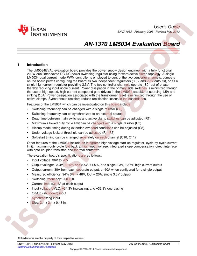 LM5034 Eval Board AppNote