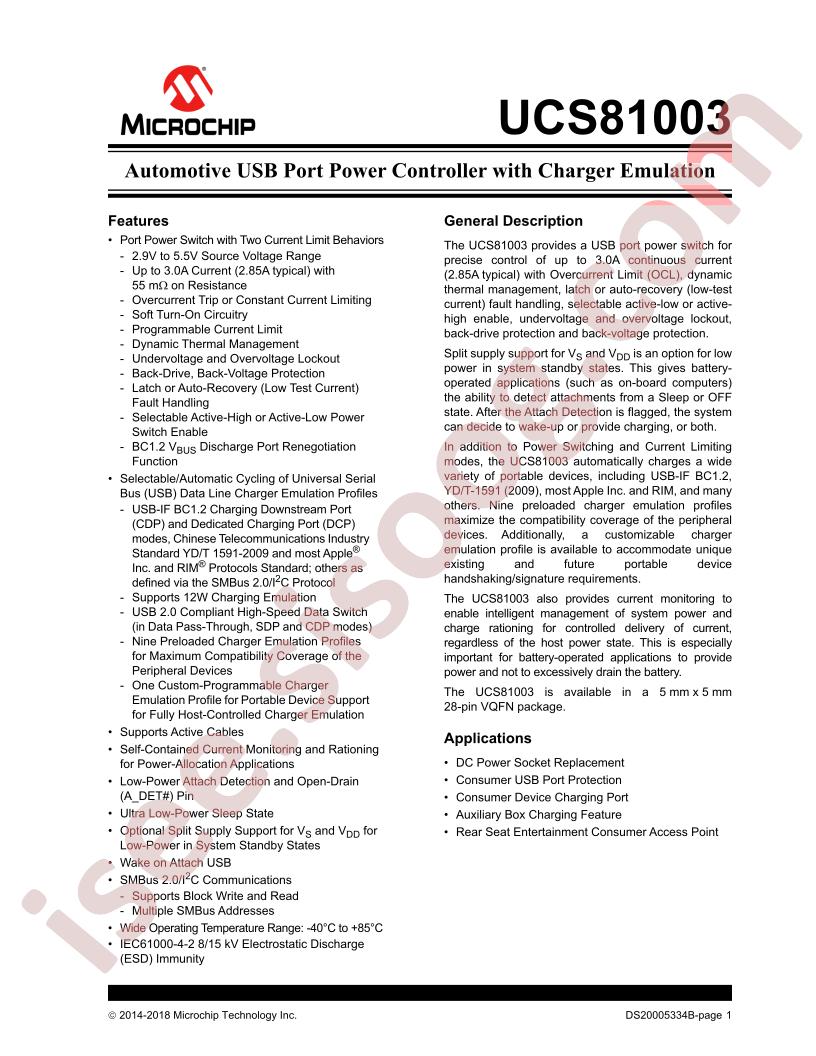 UCS81003 Datasheet