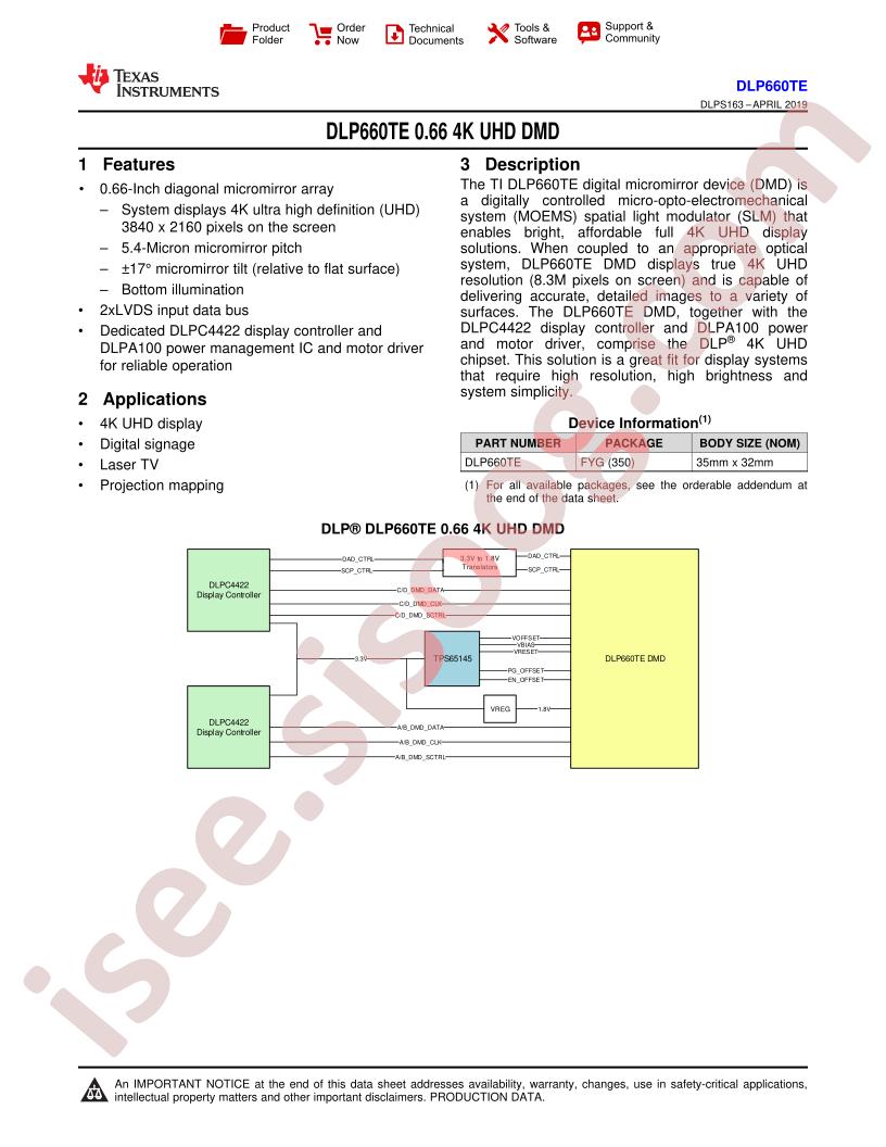 DLP660TE Datasheet