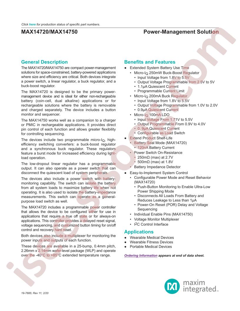 MAX14720,50 Datasheet