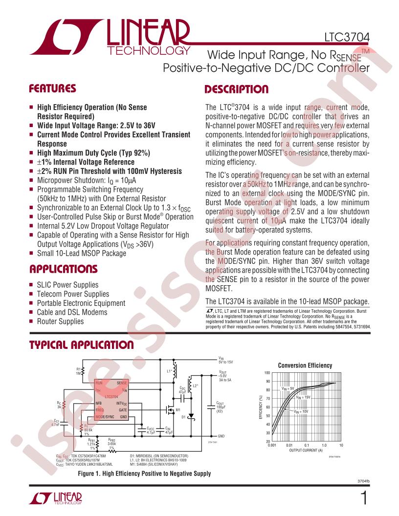 LTC3704 Datasheet