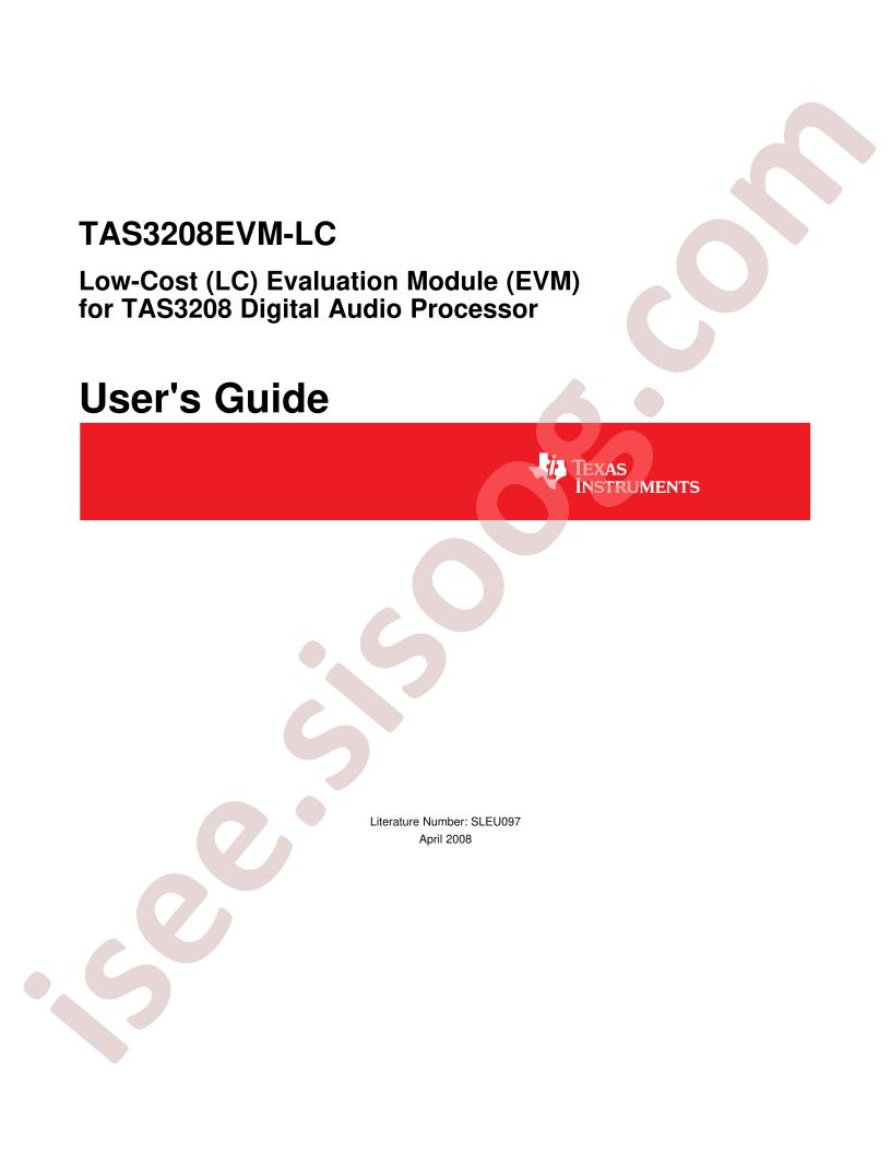 TAS3208-LC Guide