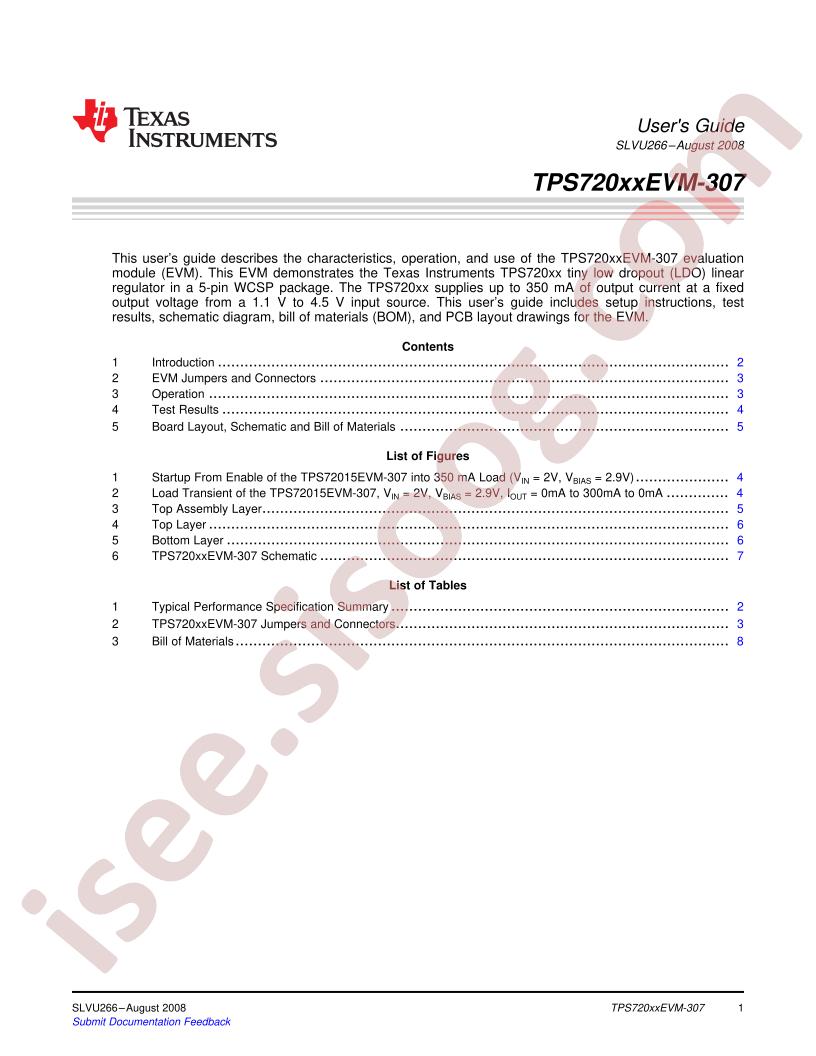 TPS720xxEVM-307 User Guide