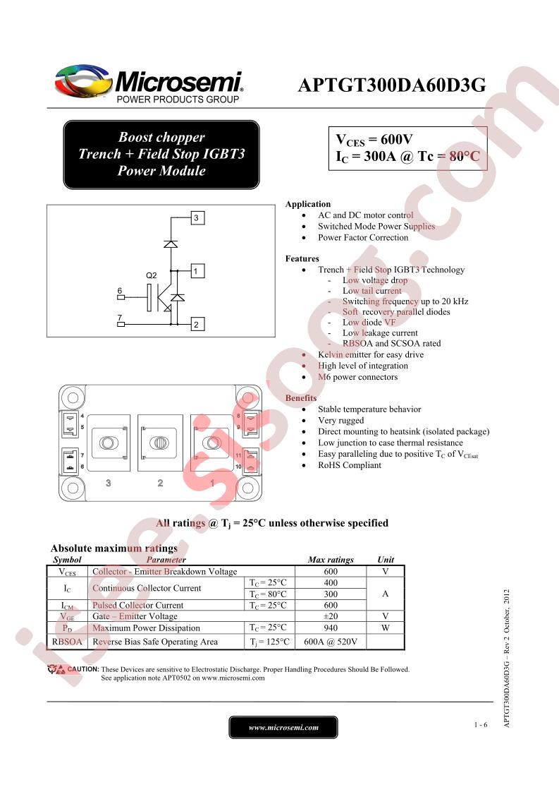 APTGT300DA60D3G
