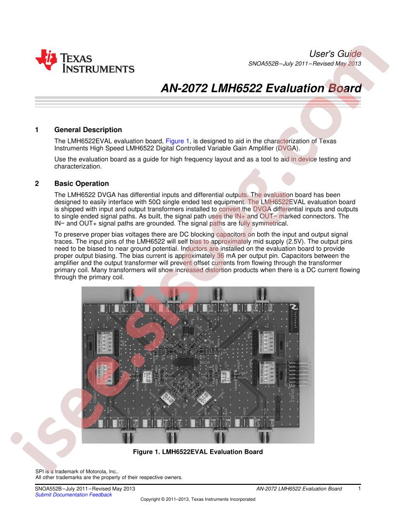 LMH6522 Eval Brd Guide