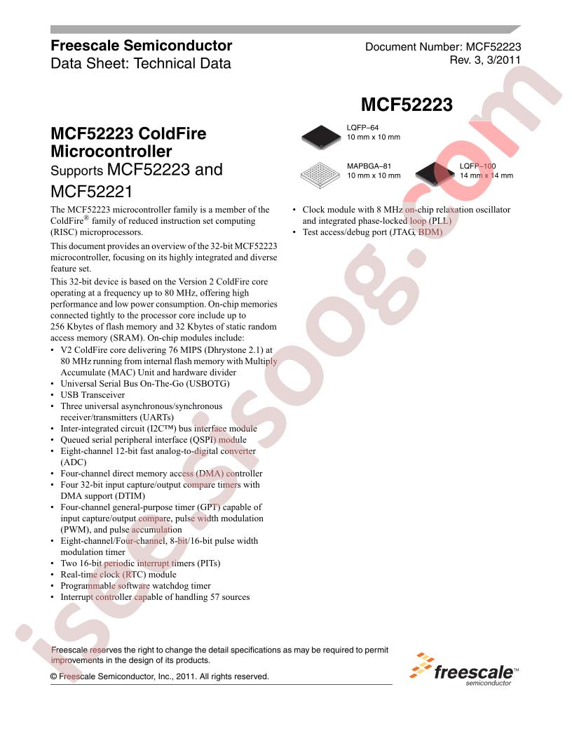MCF52221, 23