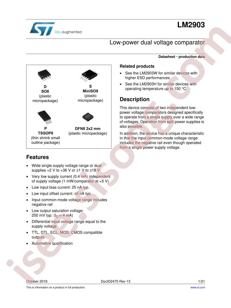 LM2903ST Datasheet