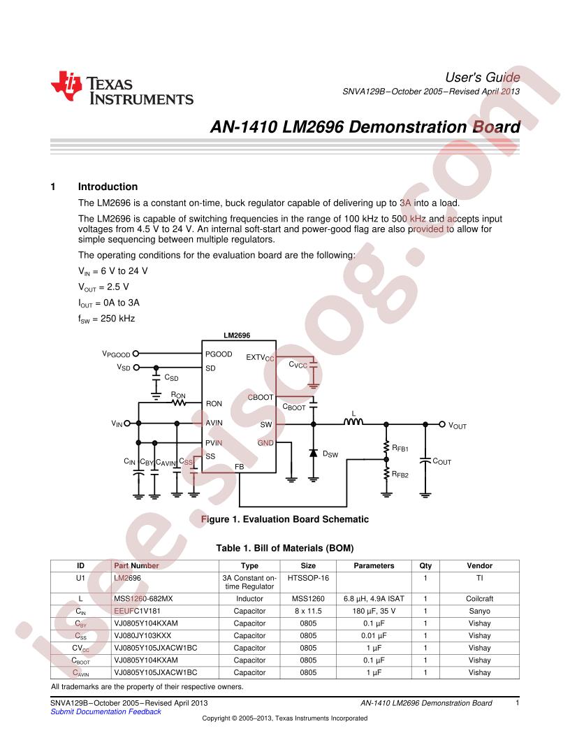 LM2696 Demo Board User Guide