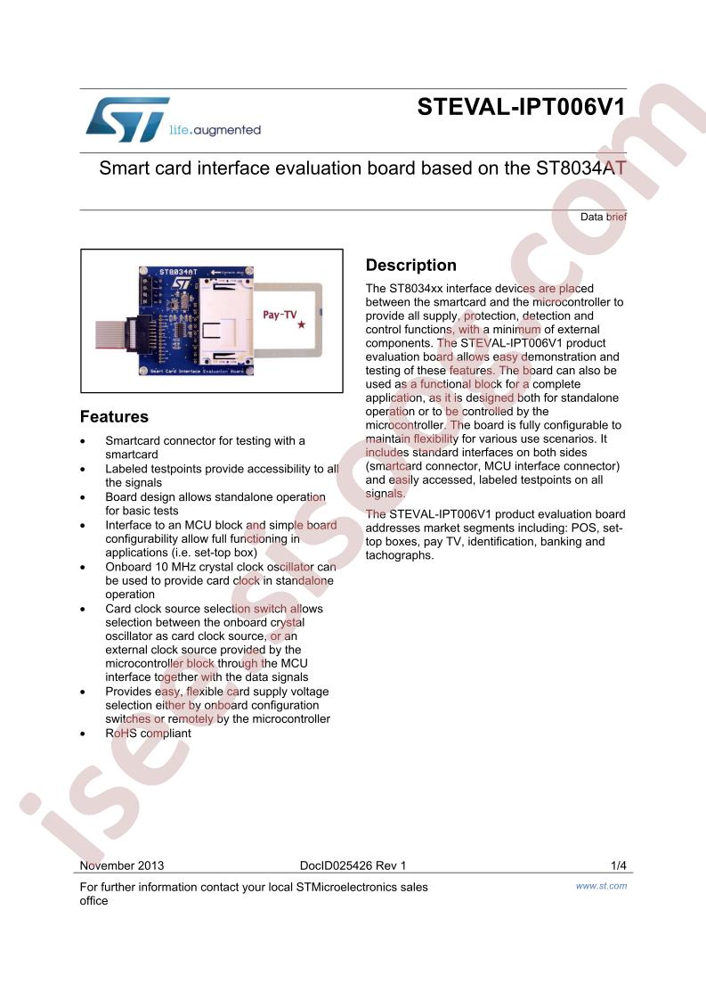 STEVAL-IPT006V1 Data Brief