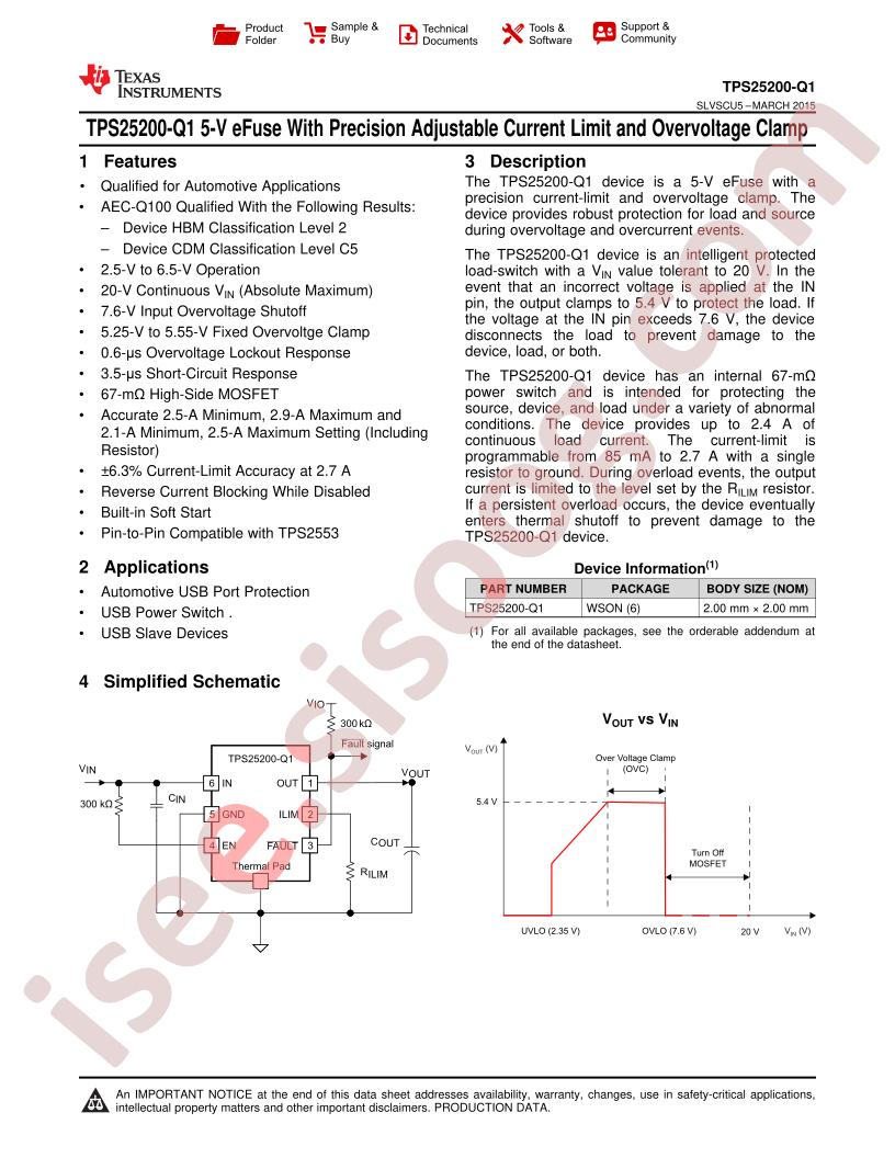 TPS25200-Q1 Datasheet